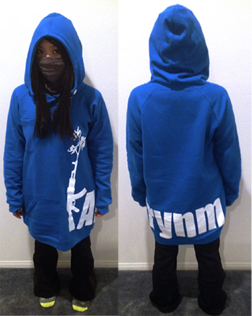 Womens Tall "Ak-40Flower hoodie " Blue-XLT